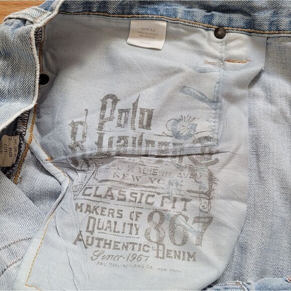 POLO Ralph Lauren 867 Classic Fit Jeans Light Wash Blue 40x32 - Picture 2 of 12